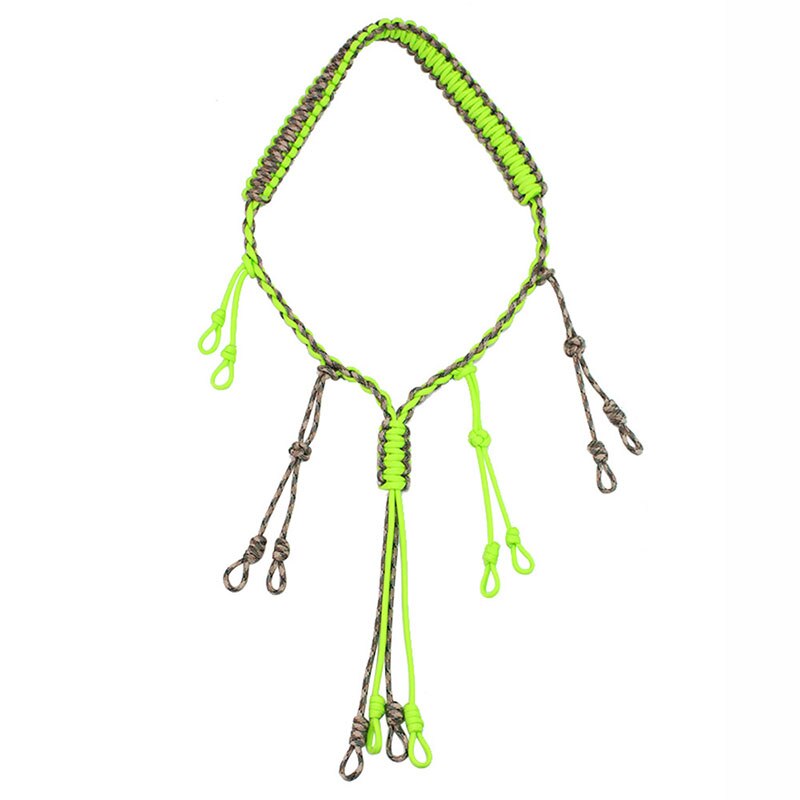 Hunting Decoy Rope Hunting Duck Call Lanyard Cord Hunter Game Whistle Lanyard Hunting Decoy Rope with 12 Adjustable Loops Rings
