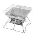Grillz Camping Fire Pit BBQ 2-in-1 Grill Smoker Outdoor Portable