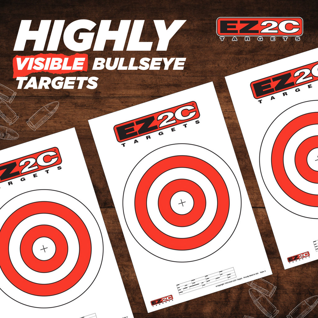 EZ2C Targets #6: 10" Bullseye Paper Shooting Target 11"x17" USA MADE
