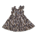 Camo straps patchwork ruffle girls summer dresses