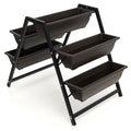 3-Tier Vertical Raised Garden Bed with 5 Plant Boxes - Color: Brown