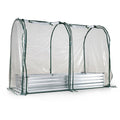 6 x 3 x 1 FT Galvanized Raised Garden Bed with Greenhouse Cover-Silver