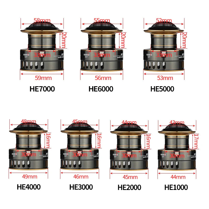 LINNHUE Fishing Reel HE7000 Max Drag 10kg 5.2:1 High Speed Metal Spool Spinning Reel Saltwater Reel carp Reel Fishing Send Line