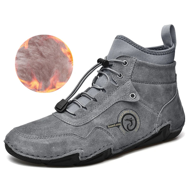 Conquer Winter in Style: Men's Leather Snow Boots