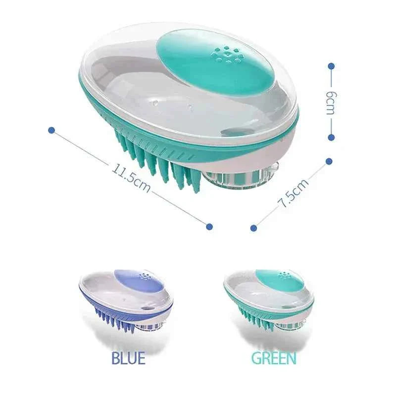 2-in-1 Pet Bath Brush – Soft Silicone Dog Cat Grooming & Massage Comb