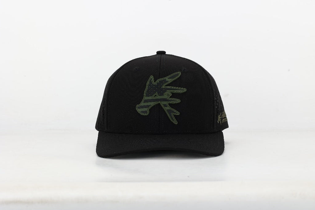 American Antler BLACK Stars and Bars Performance Snapback Hat