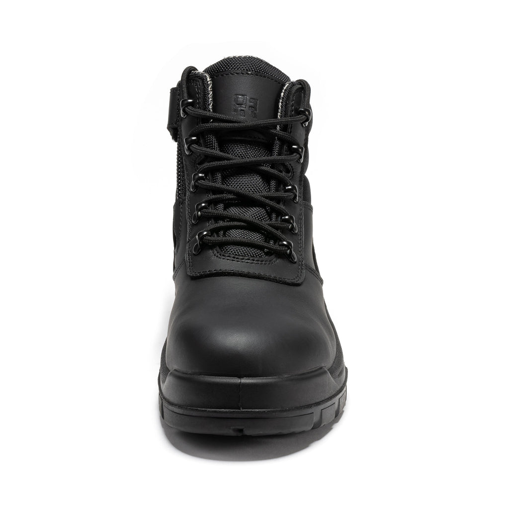ROCKROOSTER Avalon Black 6 Inch Zip-sided Composite toe Leather Work Boots CP213BK