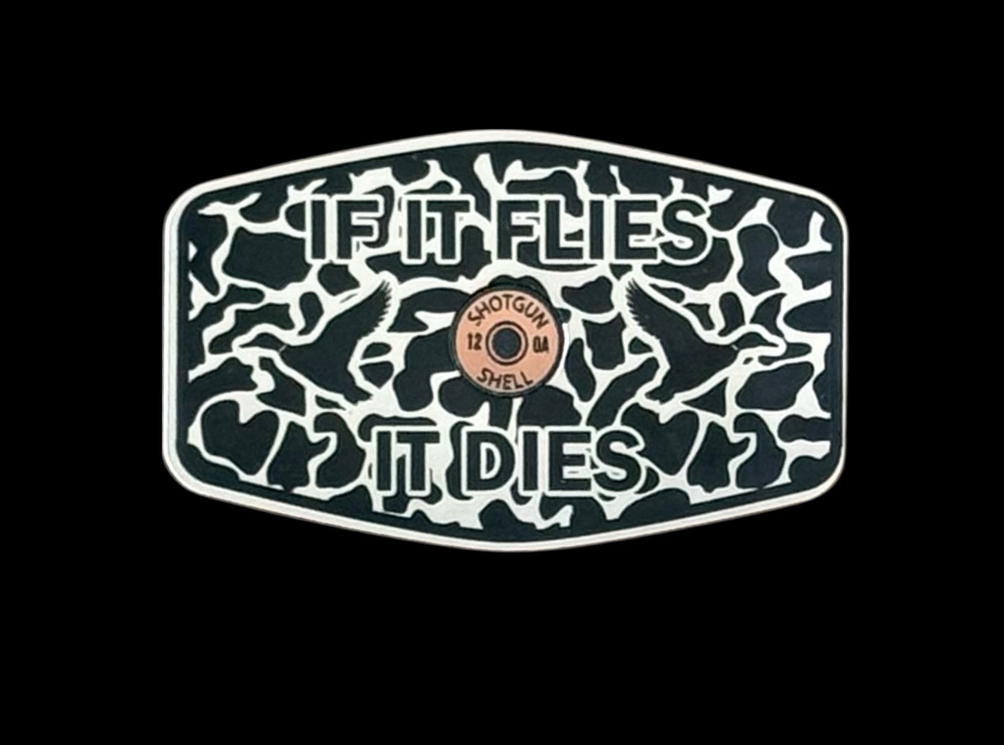 If It Flies Acrylic Hat Patch with Copper Acrylic Insert - 2 Pieces - 4 Colors Available