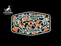 If It's Brown It's Down Acrylic Hat Patch with Copper Acrylic Insert Merica Edition - 2 Pieces - 3 Colors Available