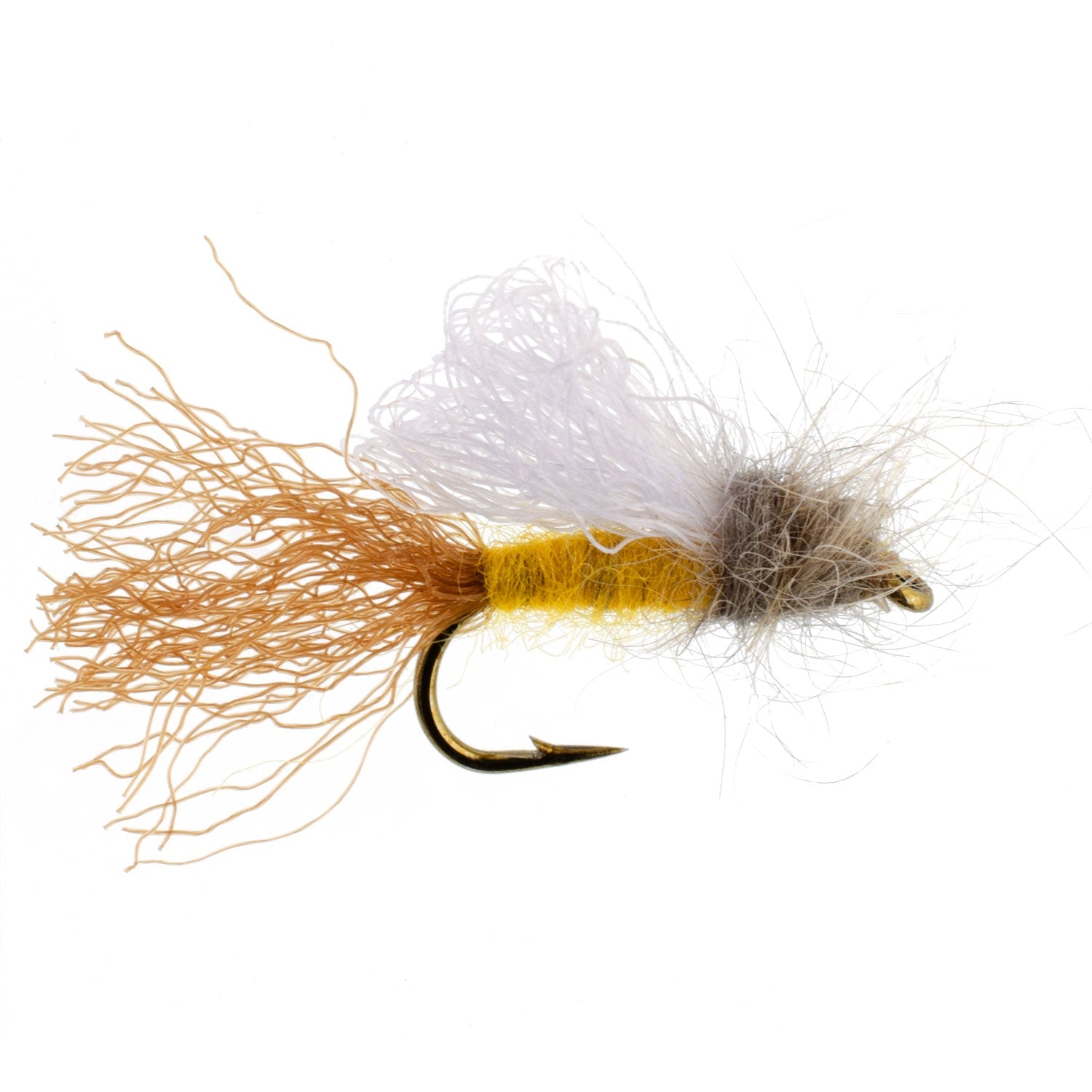 3 Pack Amber Iris Caddis Emerger Caddis  Trout Dry Fly - Hook Size 16