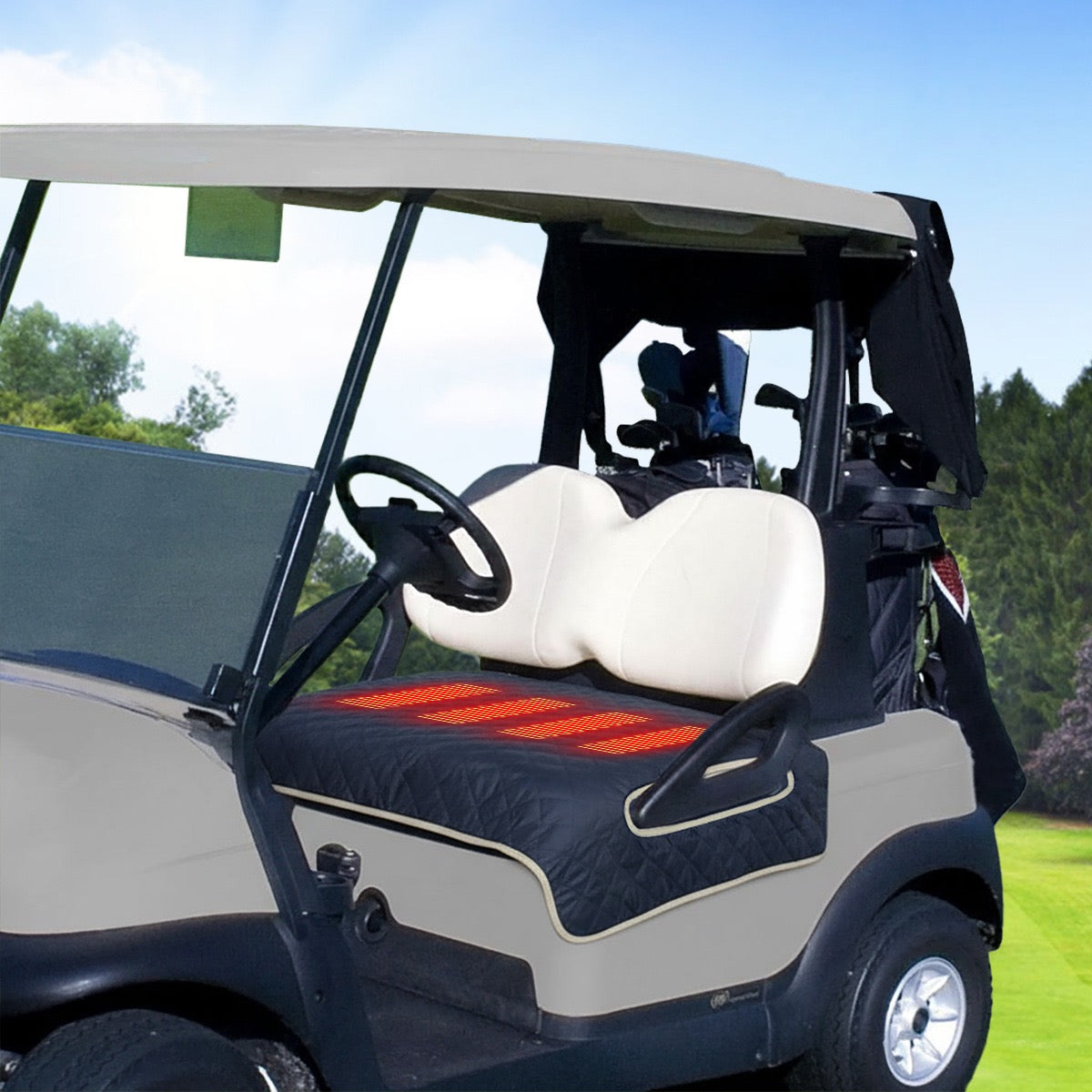 LITEGUEST USB Heated Golf Cart Seat Cushion Winter Warmth Essential