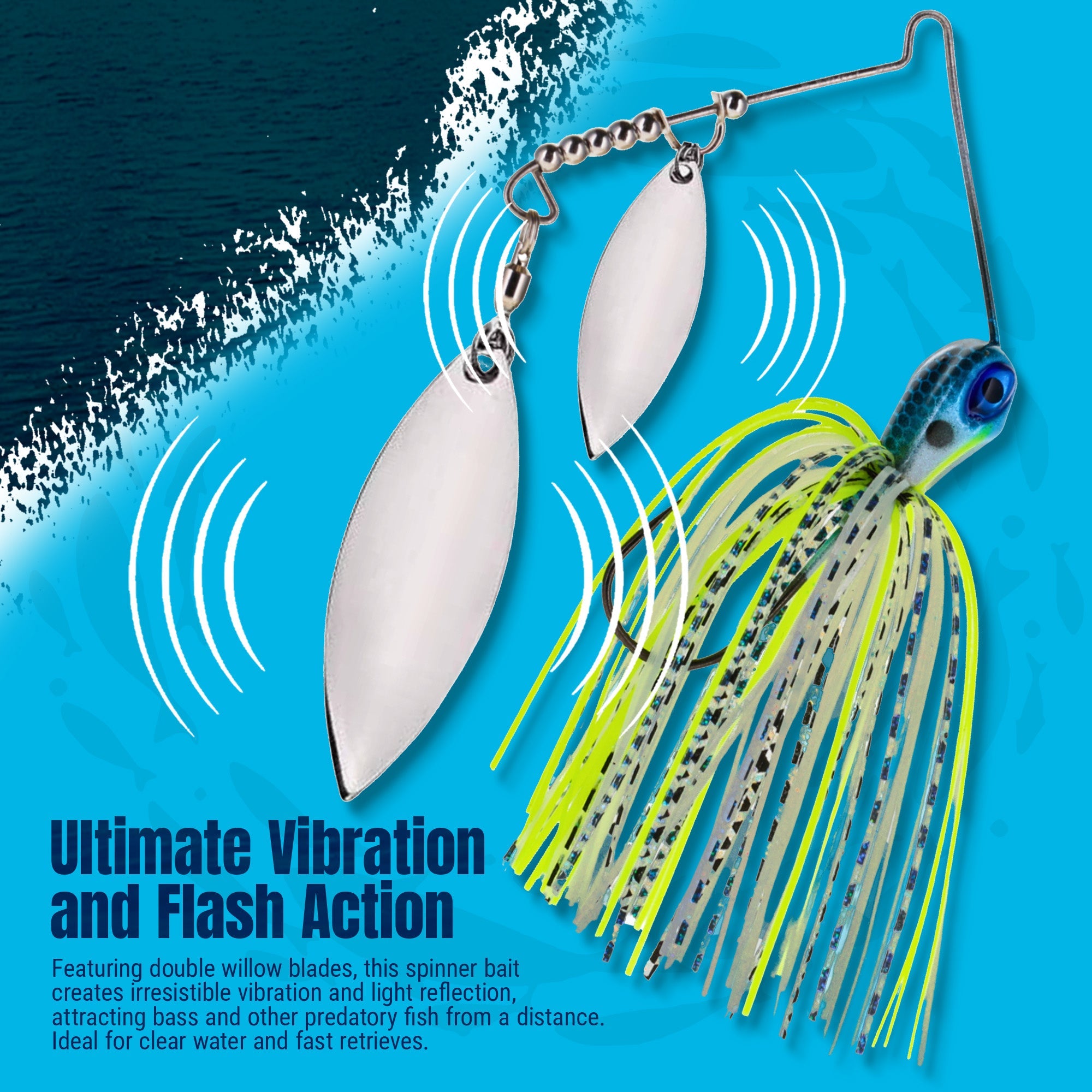 Reaction Tackle Lead Double Willow Blade Spinnerbait Jigs (3-Pack) - New