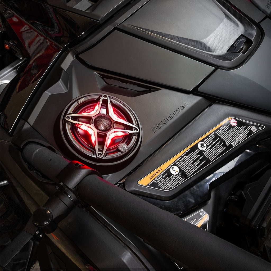 2024 Can-Am® Maverick R, Phase-5 V-Spec 1650watt 6-Speaker System