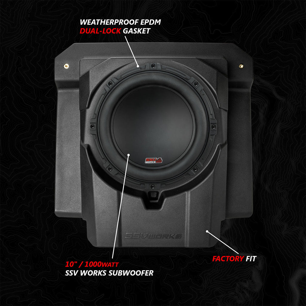 2024 Can-Am® Maverick R, Phase-5 V-Spec 1650watt 6-Speaker System