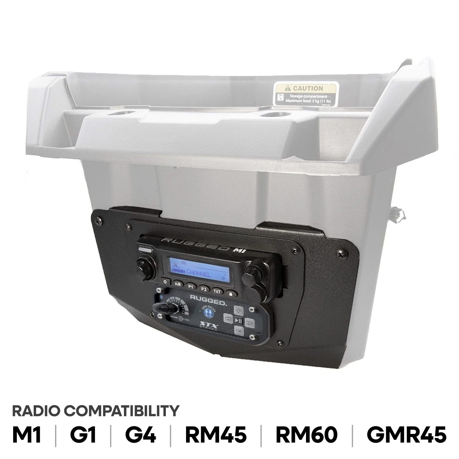 Commander and Maverick - Glove Box Multi-Mount Kit for Rugged UTV Radios and Intercoms - Rugged GMR25 / ABM25