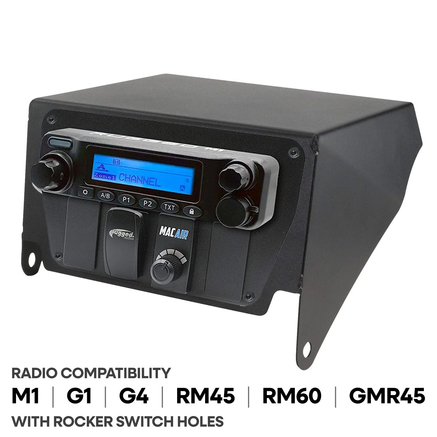 X3 Multi-Mount Kit - Top Mount - for Rugged UTV Intercoms and Radios - Rugged M1/G1/G4/RM45/RM60/GMR45 with Switch Holes