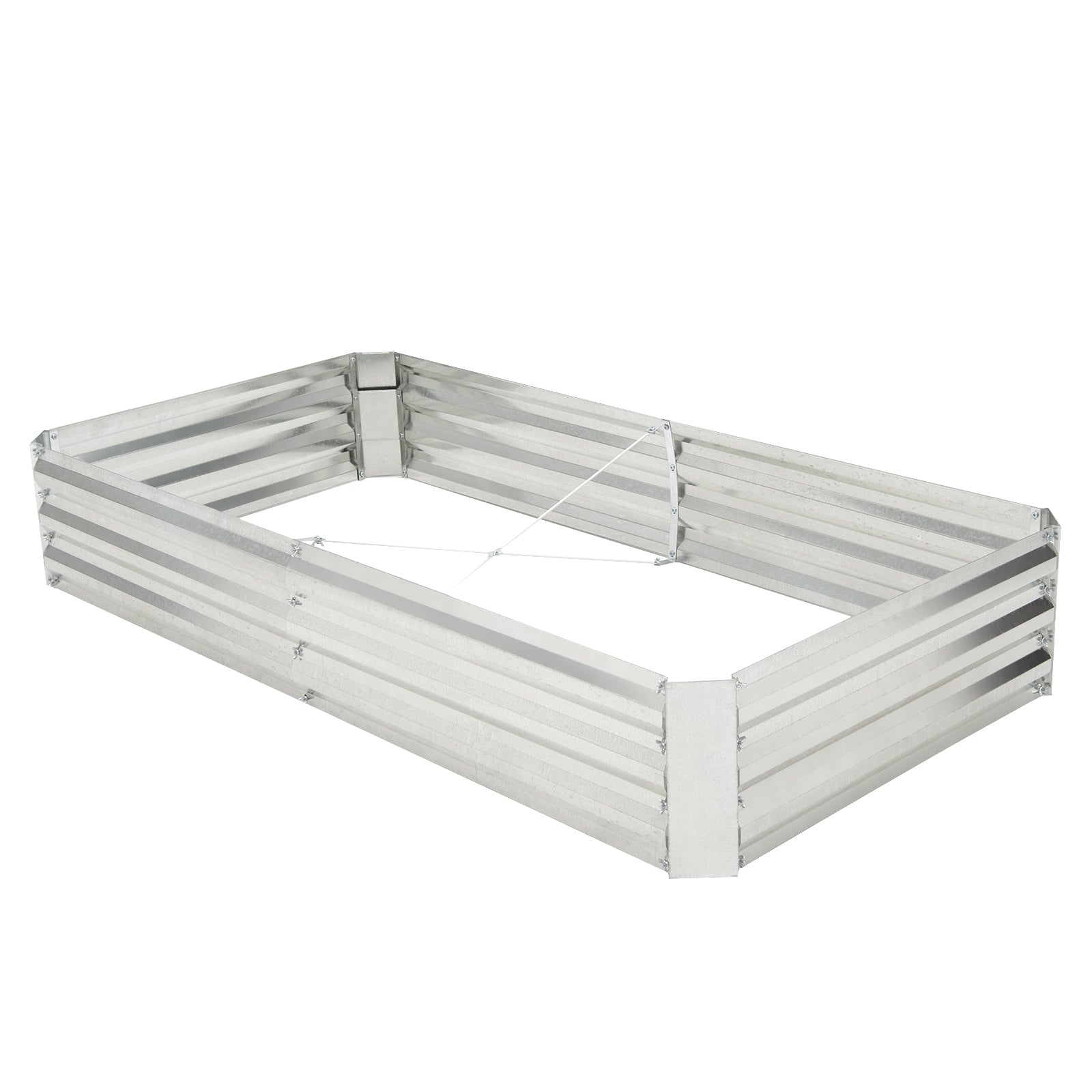 Metal Galvanized Raised Garden Bed with Open-Ended Base-6 x 3 ft