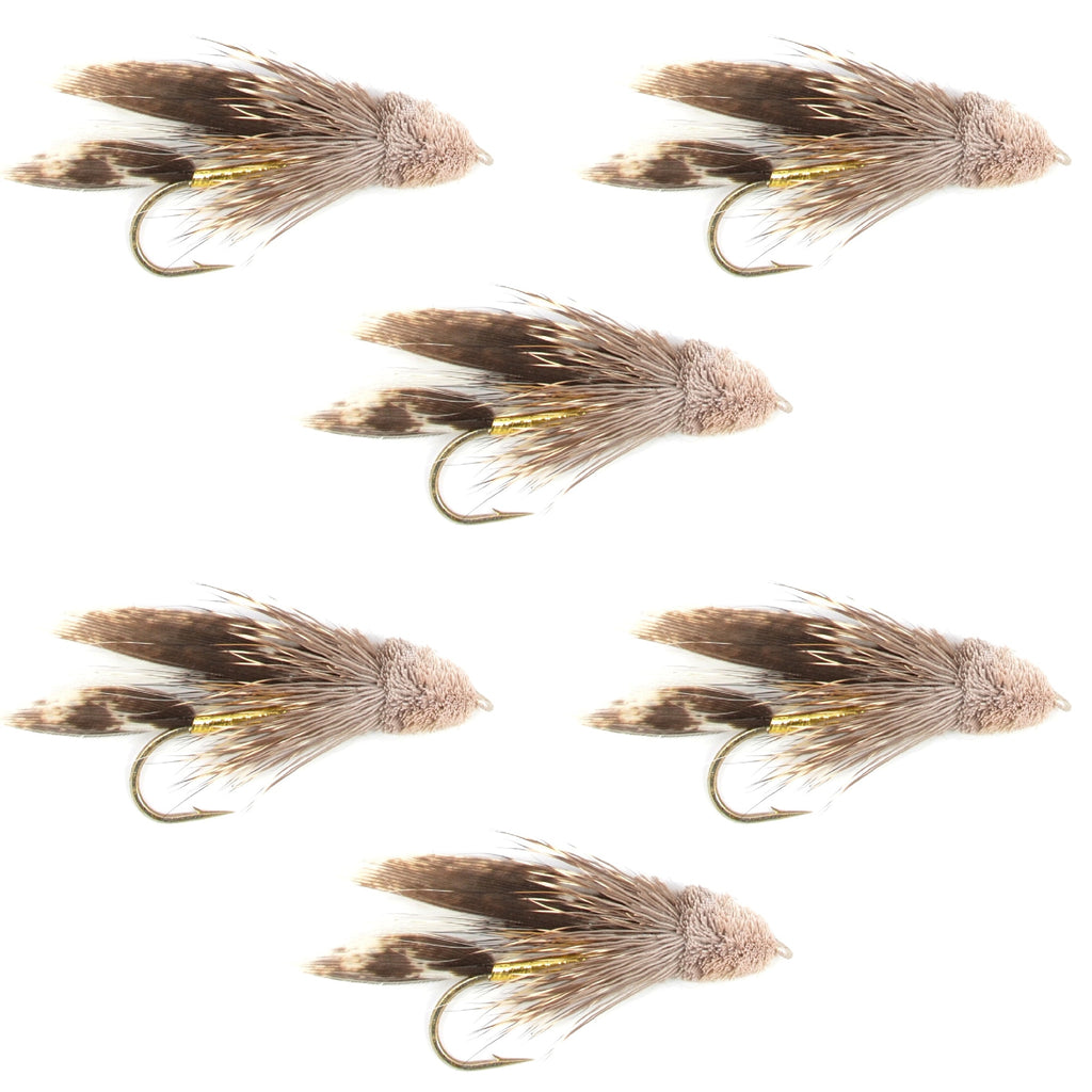Muddler Minnow Fly Fishing Flies - Classic Bass and Trout Streamers - Set of 6 Flies Hook Size 6