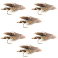 Muddler Minnow Fly Fishing Flies - Classic Bass and Trout Streamers - Set of 6 Flies Hook Size 12