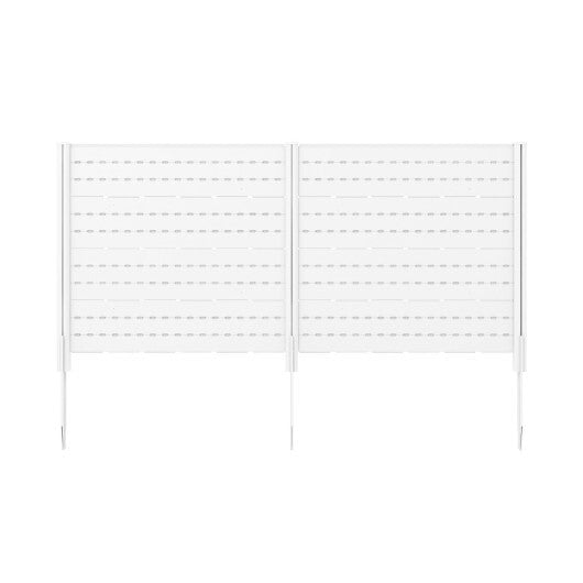 Outdoor Privacy Fence Screen with 5 Ground Stakes for Garden Yard Patio-Brown