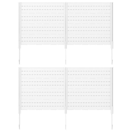 Outdoor Privacy Fence Screen with 5 Ground Stakes for Garden Yard Patio-Brown