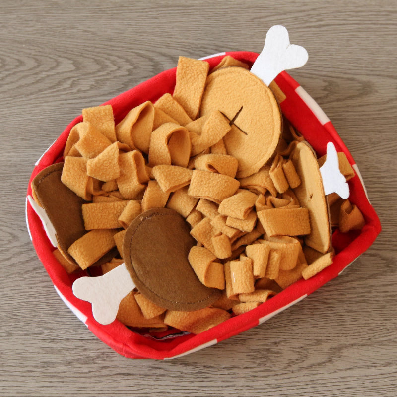 Milou & Lumi Pet Snuffle Mat Treat Hiding Toy - Fried Chicken