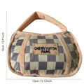 Dog toy plush purse plaid
