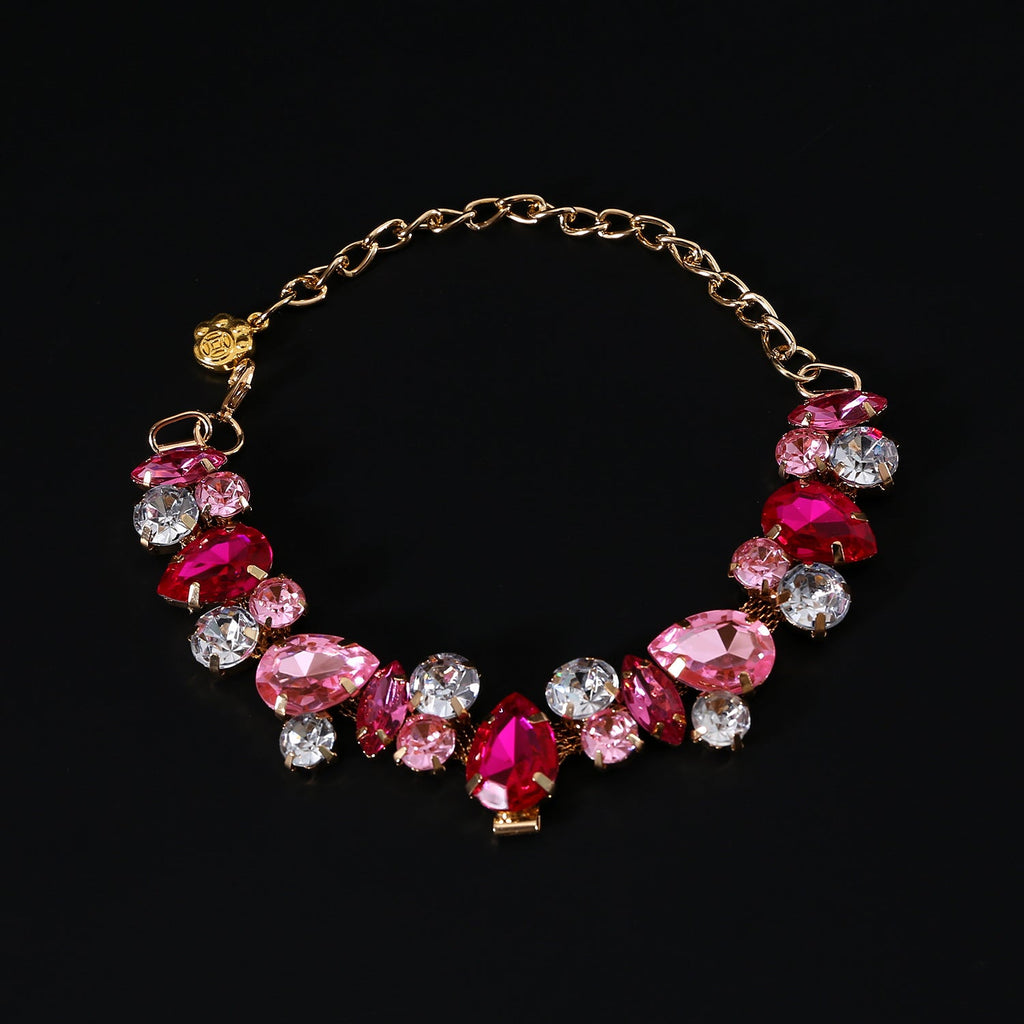 Luxury Pet Necklace – Crystal Beads & Adjustable Chain