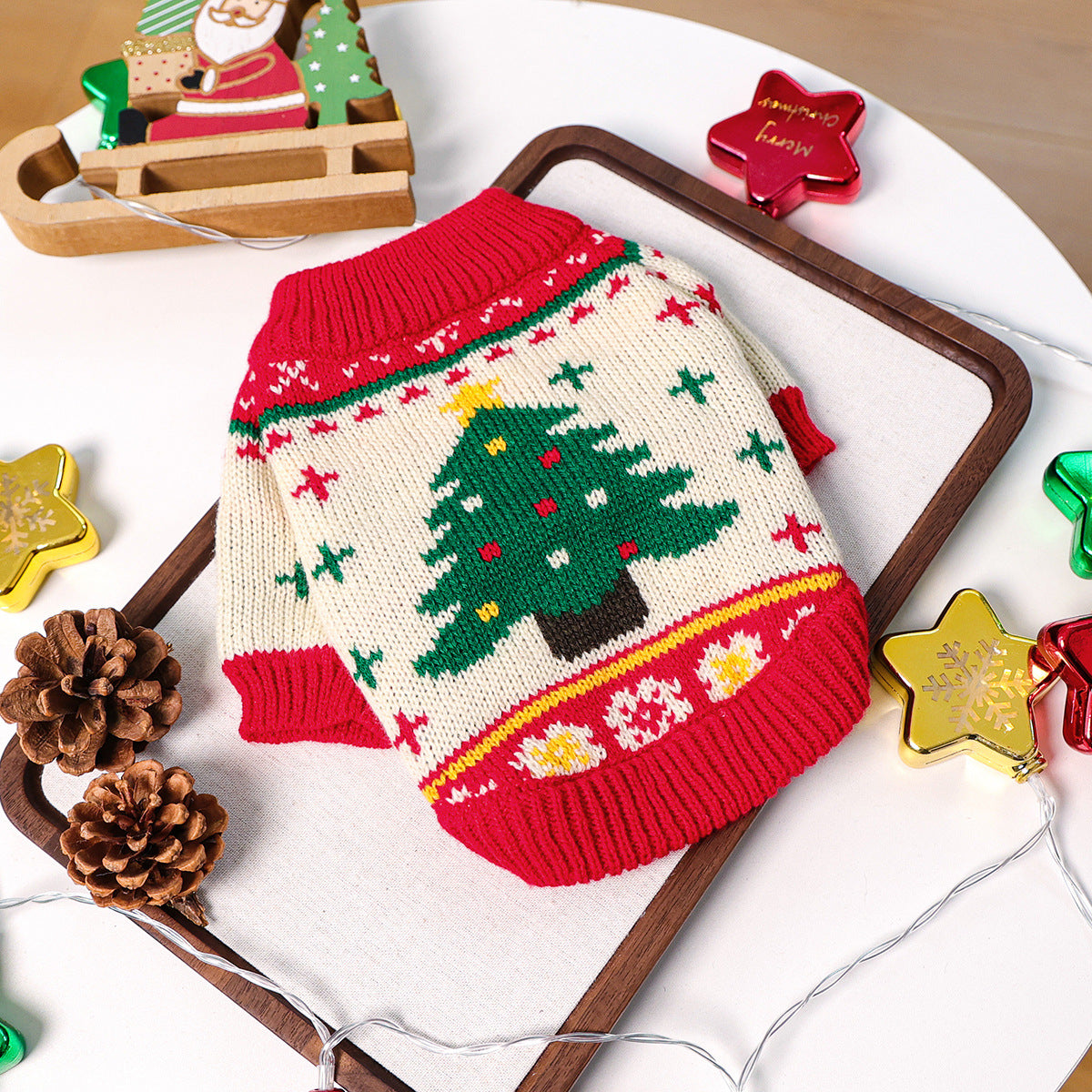 Christmas Cozy Tree Knit Sweater for Dogs & Cats