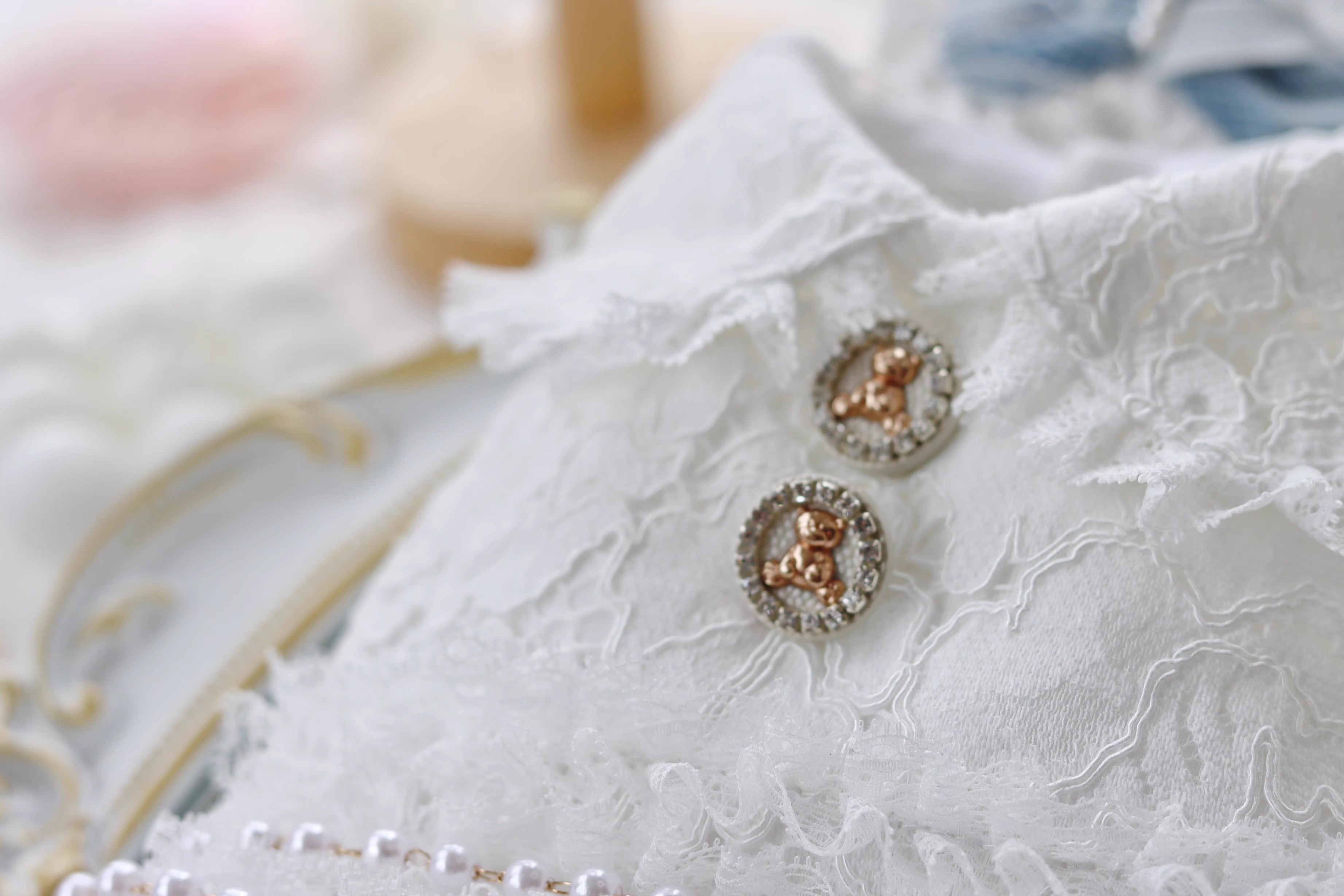 Handmade Elegant Dog Dress Blue Lace Flower Outfit