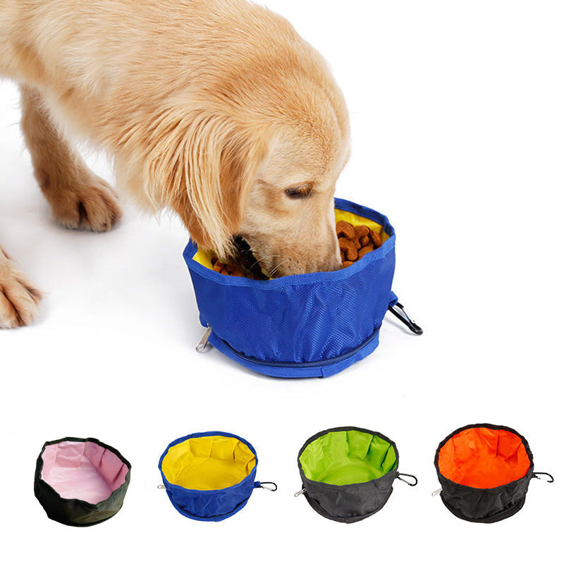 Travel Packable Dog Bowl - Blue and Yellow