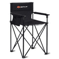 Portable 38 Inch Oversized High Camping Fishing Folding Chair  - Color: Black