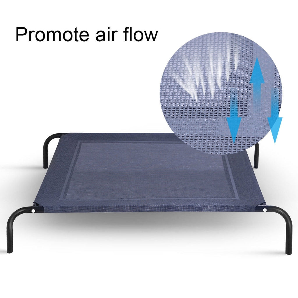 Elevated Pet Bed for Large Dogs - Color: Gray - Size: L