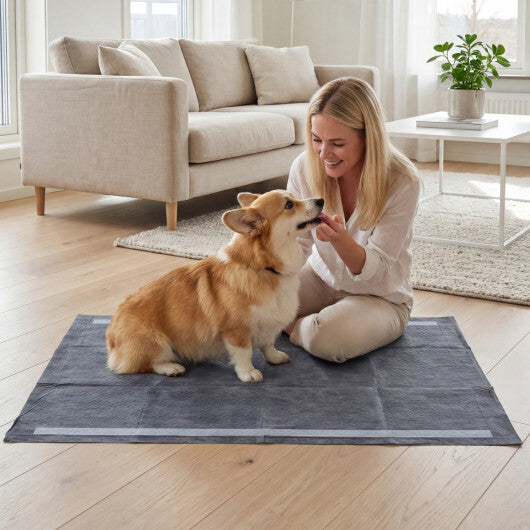35.5" x 24" Charcoal?Dog Pee Pads 6-Layer for Dogs-Black