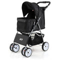 4 Wheel Pet Stroller for Small Dogs Cats up to 33 LBS-Black