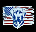 Labrador and American Flag Red White and Blue Acrylic Hat Patch