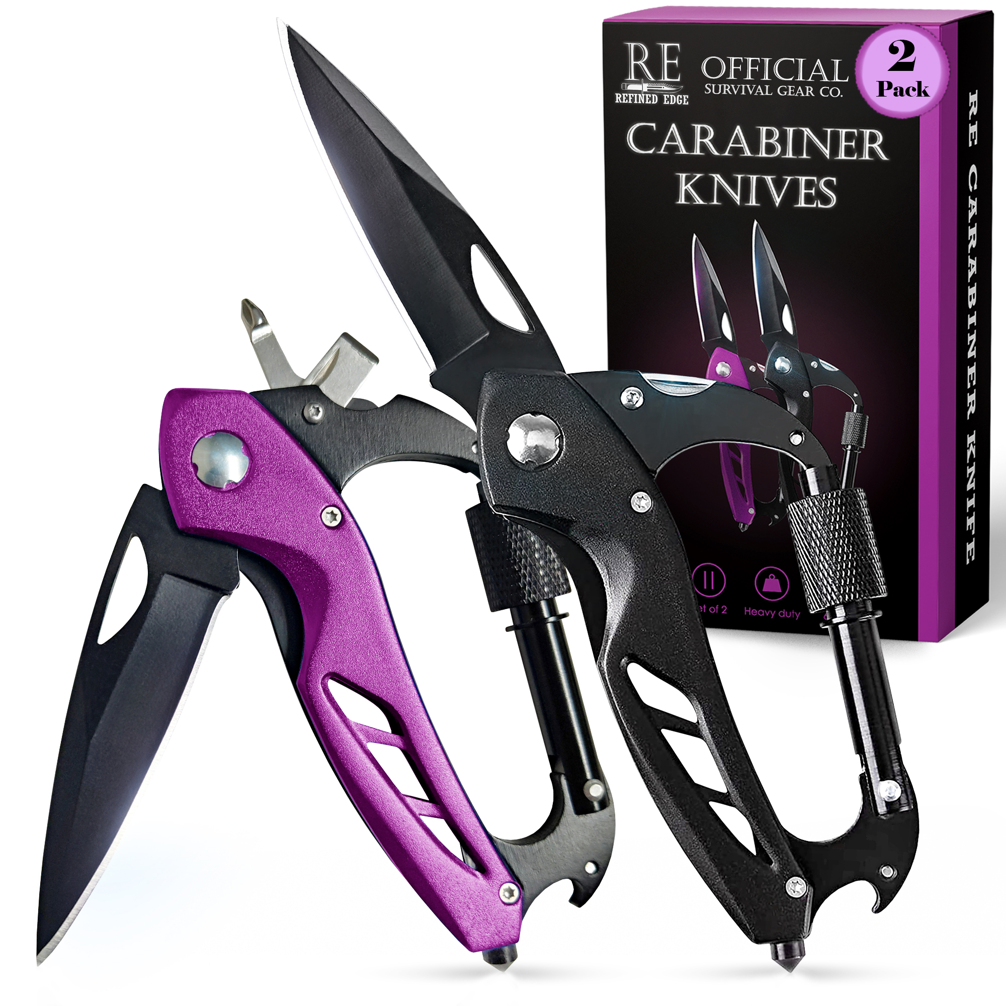 2-Pack Carabiner Knives
