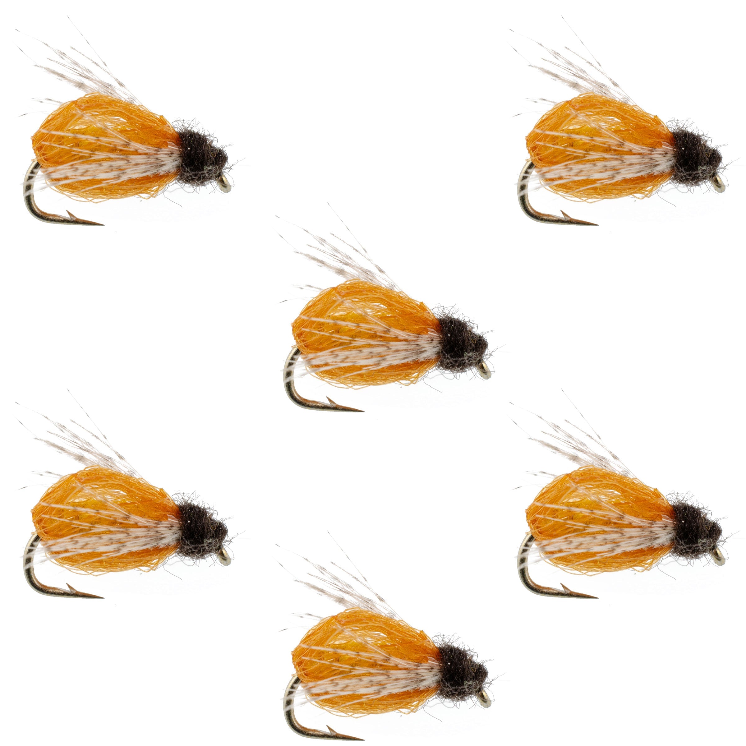 LaFontaine Amber Deep Sparkle Caddis Pupa - 6 Flies Hook Size 16