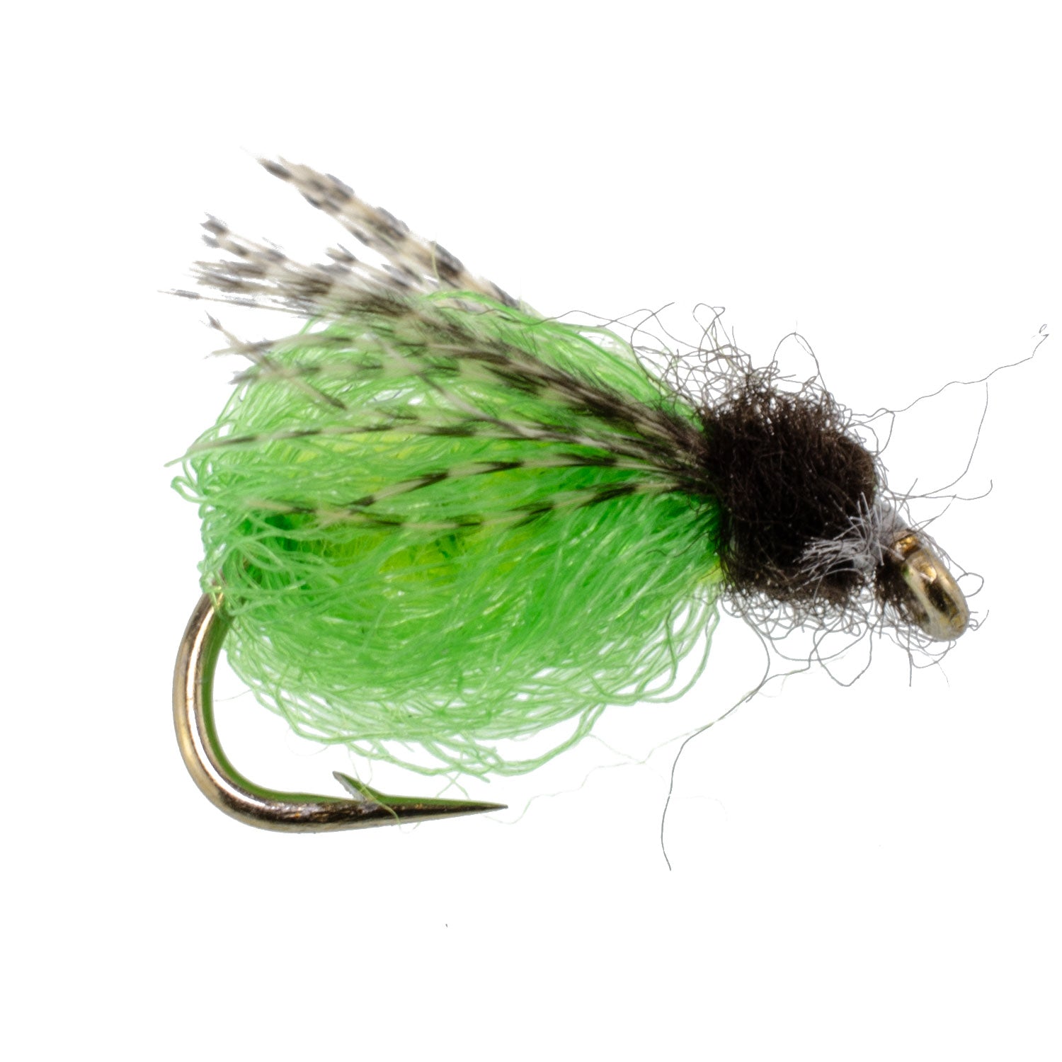 LaFontaine Bright Green Deep Sparkle Caddis Pupa - 6 Flies Hook Size 18