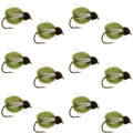 LaFontaine Olive Deep Sparkle Caddis Pupa - 1 Dozen Flies Hook Size 12