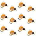 Bead Head LaFontaine Amber Deep Sparkle Caddis Pupa - 1 Dozen Flies Hook Size 16