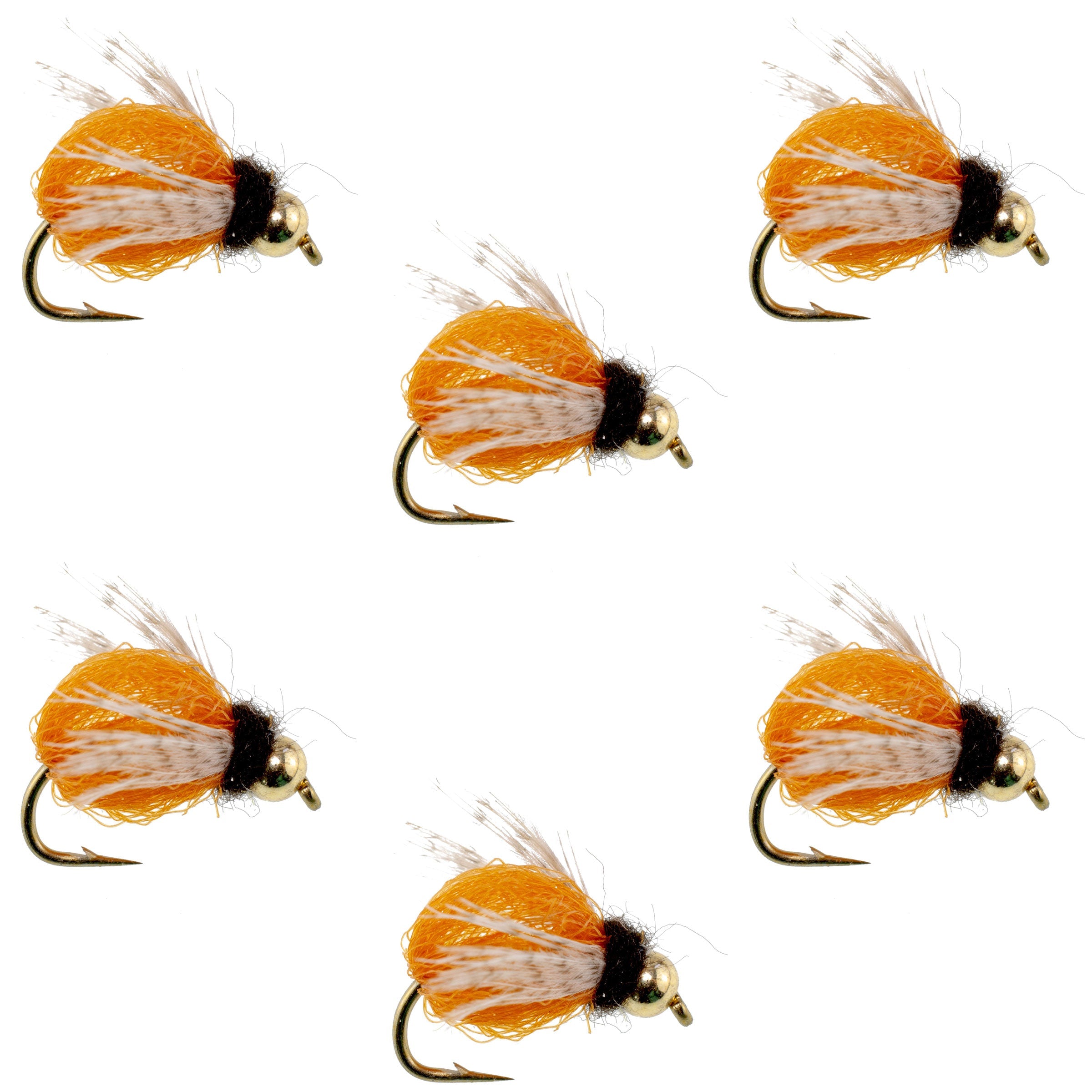 Bead Head LaFontaine Amber Deep Sparkle Caddis Pupa - 6 Flies Hook Size 18
