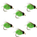 Bead Head LaFontaine Bright Green Deep Sparkle Caddis Pupa - 6 Flies Hook Size 12