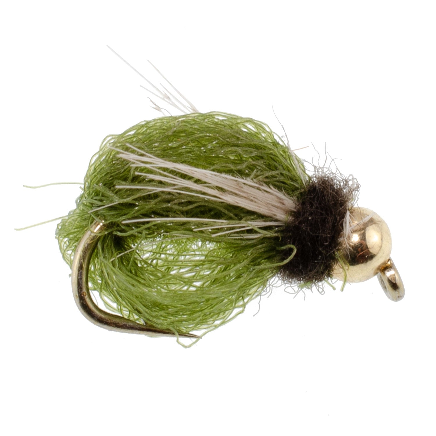 Bead Head LaFontaine Olive Deep Sparkle Caddis Pupa - 1 Dozen Flies Hook Size 12