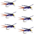 Bead Head Purple Batman Rubber Legs Nymph Fly - 6 Flies Hook Size 12