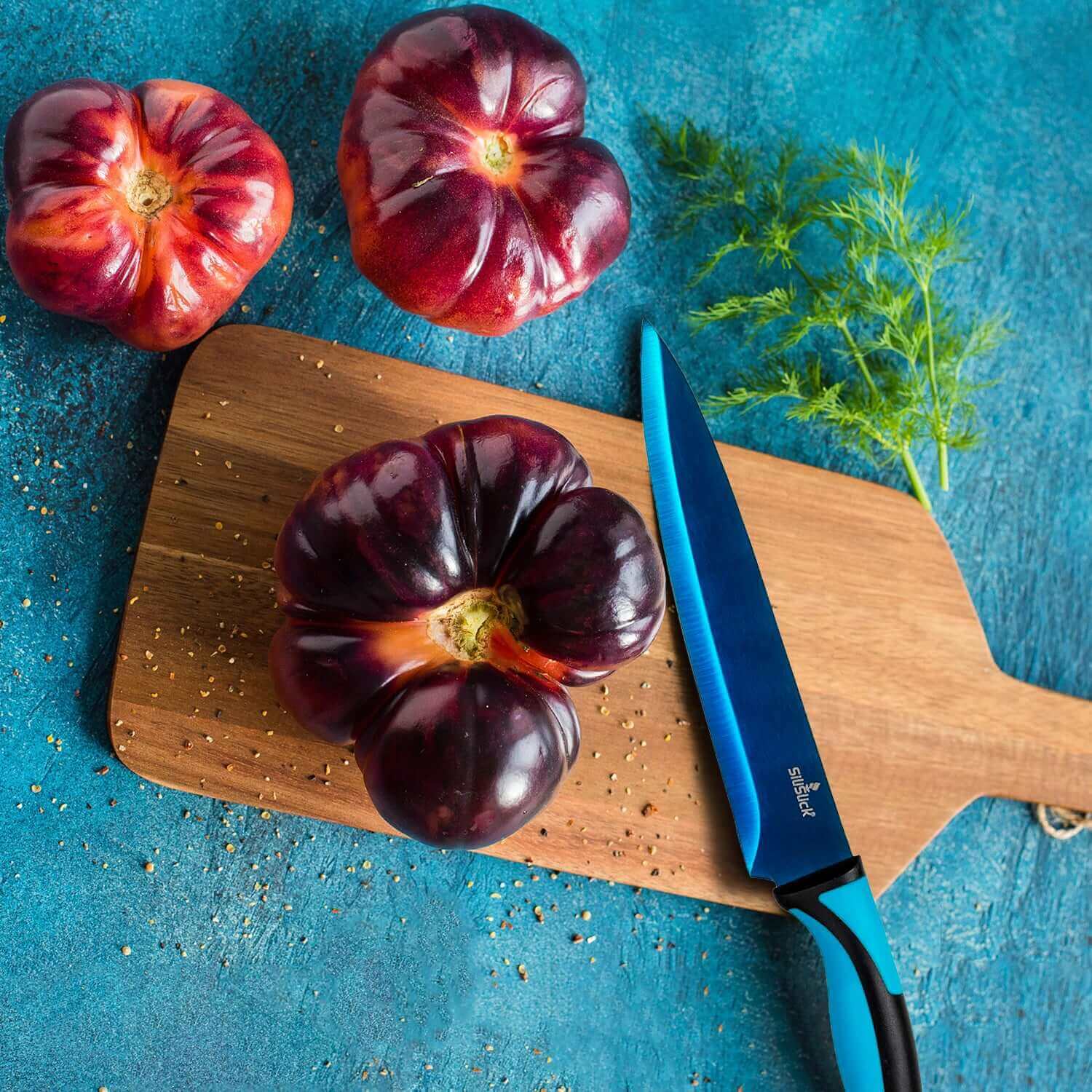 Kitchen Knife Set with Magnetic Rack & Sharpener
