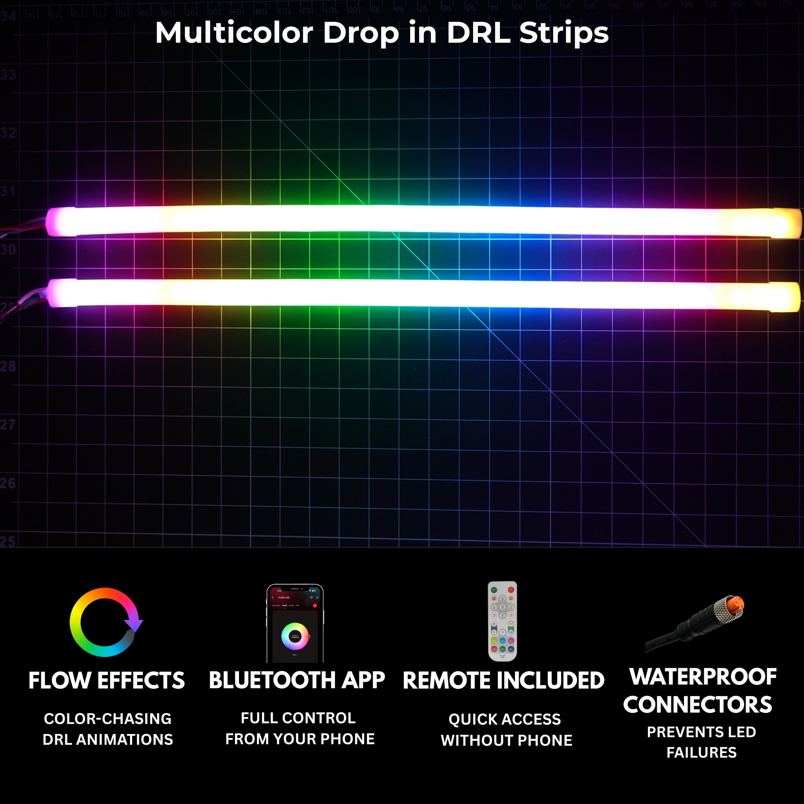 Ram 1500 (Mid-Level Trim) Multicolor DRL Boards (2019-2024)
