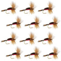 Royal Humpy Classic Hair Wing Dry Fly - 1 Dozen Flies Hook Size 10