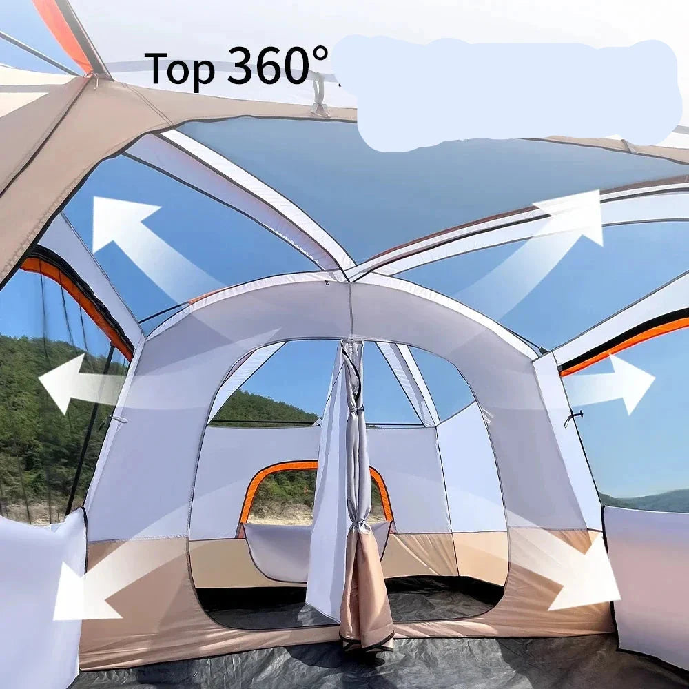 Spacious 2 Room Family Tent 3-12 People