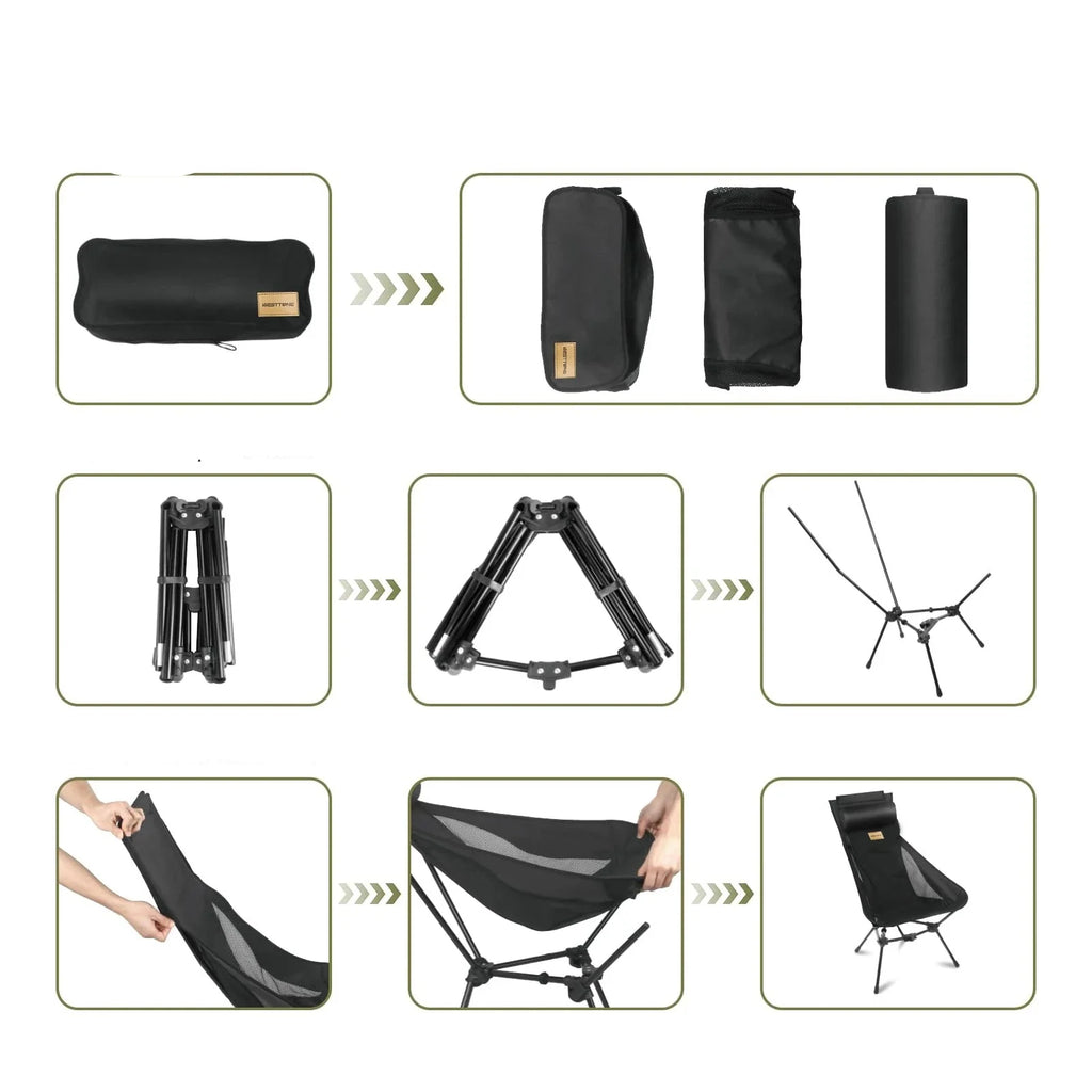 Compact Camping Chair with Headrest